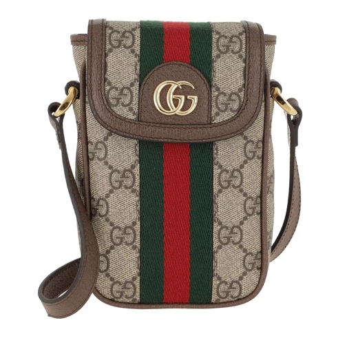 Gucci Ophidia Mini Crossbody Bag GG Supreme Canvas Beige/Ebony Cross body-väskor