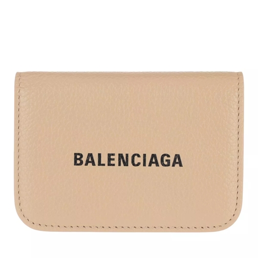 Balenciaga Mini Logo Cash Wallet Light Beige/Black Tri-Fold Wallet