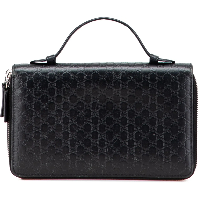 Gucci Porte-monnaie Microguccissima Zip Around Long Wallet schwarz