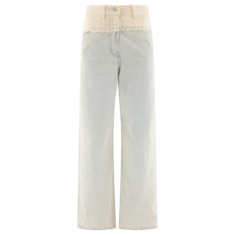 Givenchy Jeans Oversized Mixed Fabric Oversized Jeans Blue