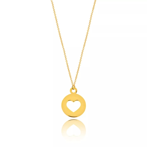 Leaf Necklace Heart Gold Collier moyen