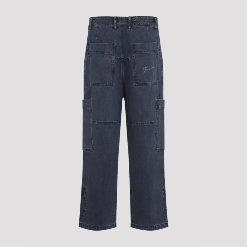 Jacquemus Jeans Dark Washed Straight-Leg Jeans Black