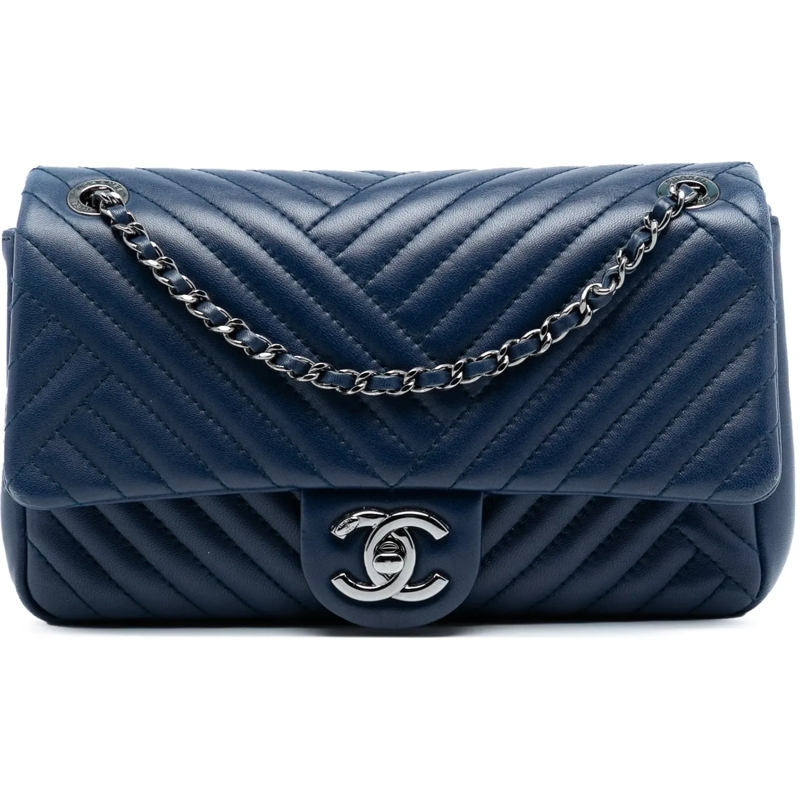 Chanel Schultertasche Small Lambskin CC Crossing Flap blau
