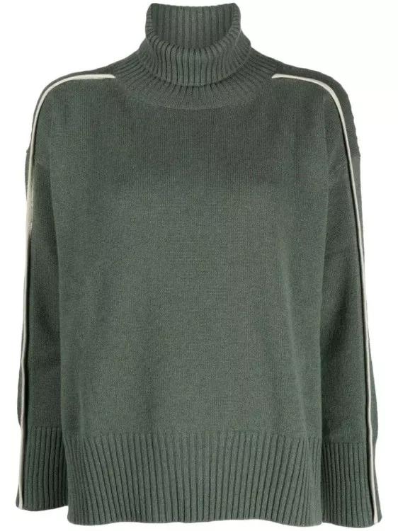 Lorena Antoniazzi - Roll-Neck Piped-Trim Detail Knitwear Jumper - Größe 44 - green