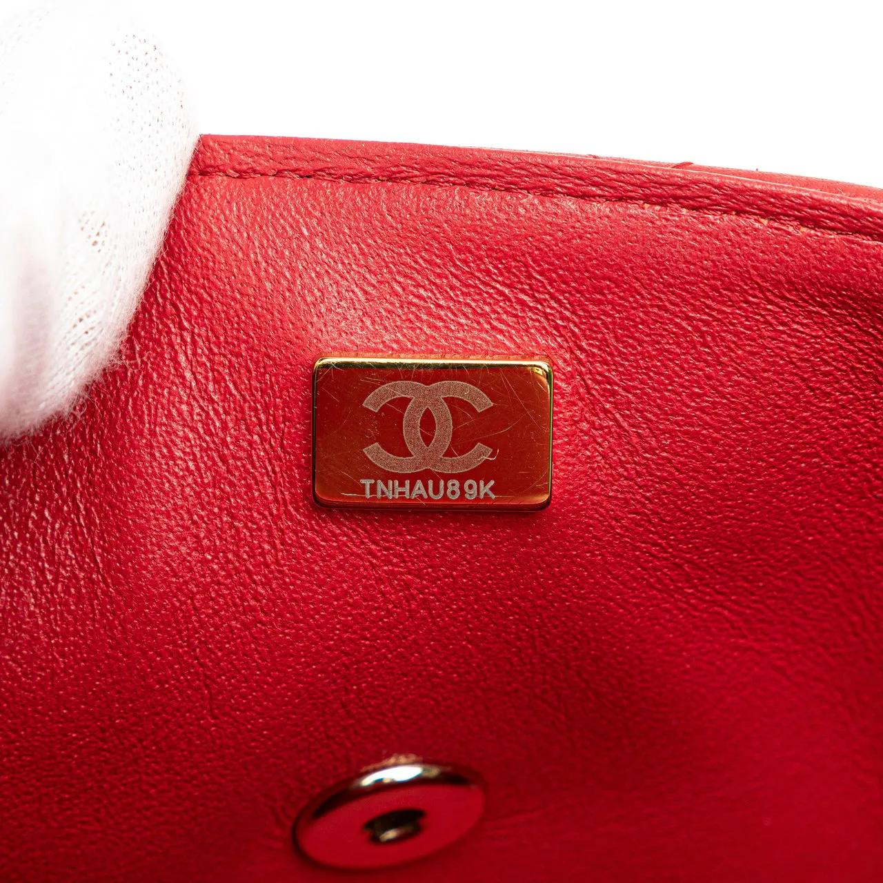 Thumbnail - Chanel Hobo Bags - Mini Rectangular Lambskin Top Handle Single Flap - Gr. unisize - in Rot - für Damen