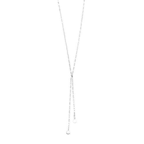 Leaf Y-Necklace Shiny Silver Mellanlångt halsband