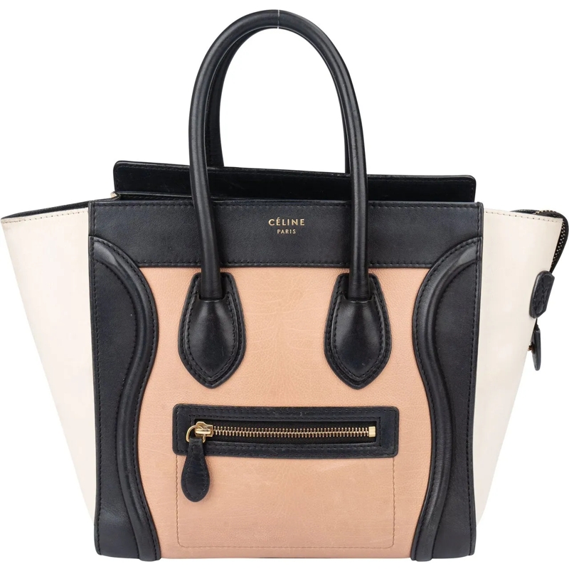 Celine Tote Celine Tricolor Leather Luggage Handbag schwarz