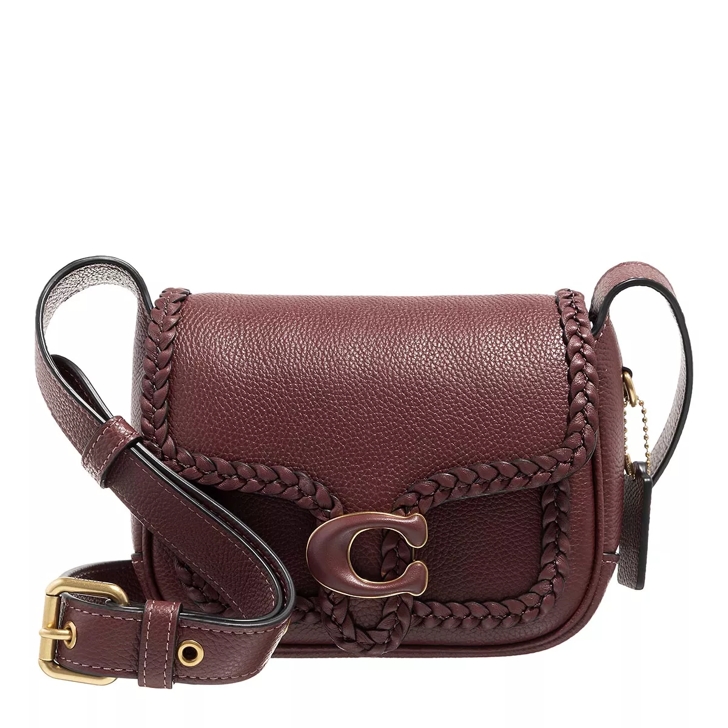 Coach Braided Trim Polished Pebble Tabby Messenger 19 Wine