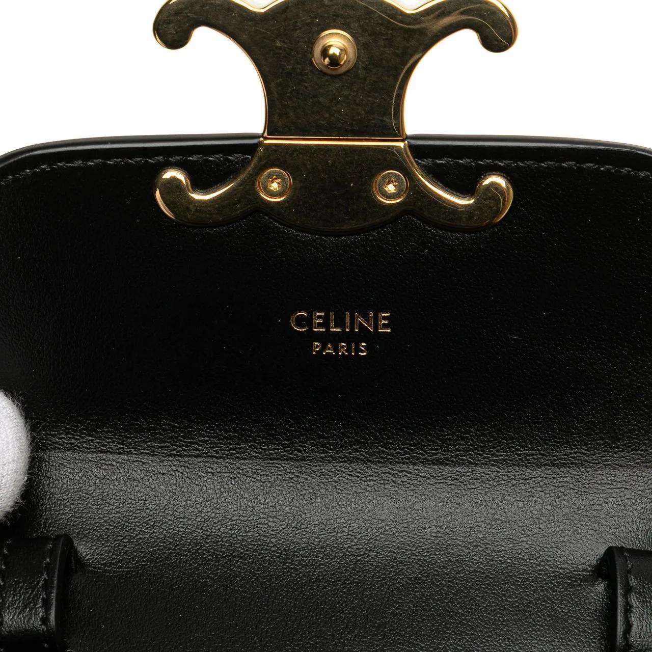 Thumbnail - Celine Hobo Bags - Mini Shiny Calfskin Triomphe Crossbody - Gr. unisize - in Schwarz - für Damen