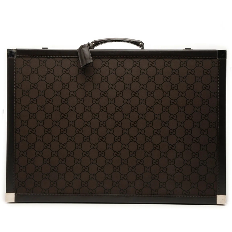 Gucci Weekender GG Canvas Trunk Suitcase braun