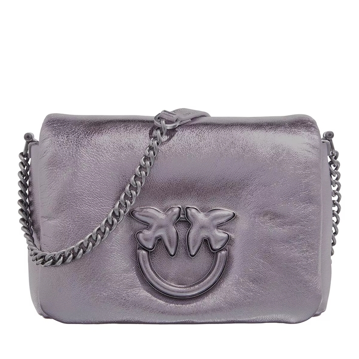 Pinko Love Click Baby Puff Silver Crossbody Bag