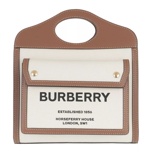 Burberry Mini Pocket Bag With Handle Leather Brown Cartable