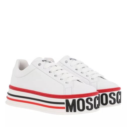 Moschino Sneakerd Cassetta50 Vitello  Bianco plattform sneaker