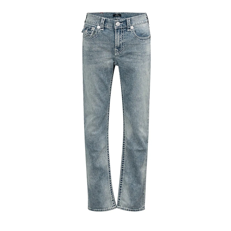 True Religion Straight Leg Jeans - Straight Jeans- Länge 34- Super T- Klapptasch blau