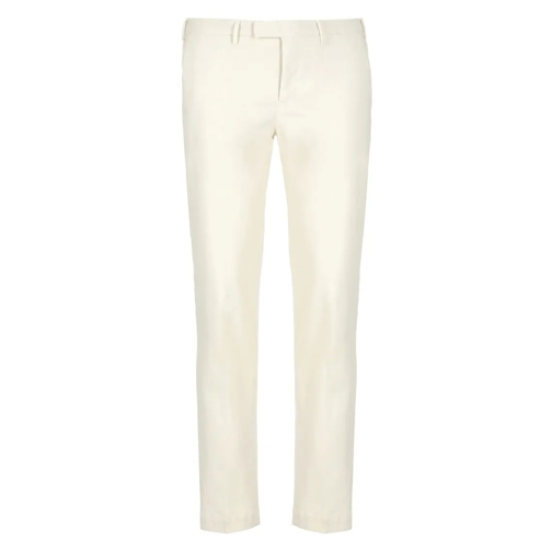 Pt Torino  Ivory Cotton Trousers Neutrals