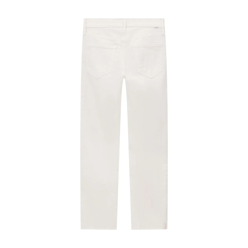 Mother Jeans Cream Puffs White Cotton Blend Flared Cropped Jean White(Image 3)