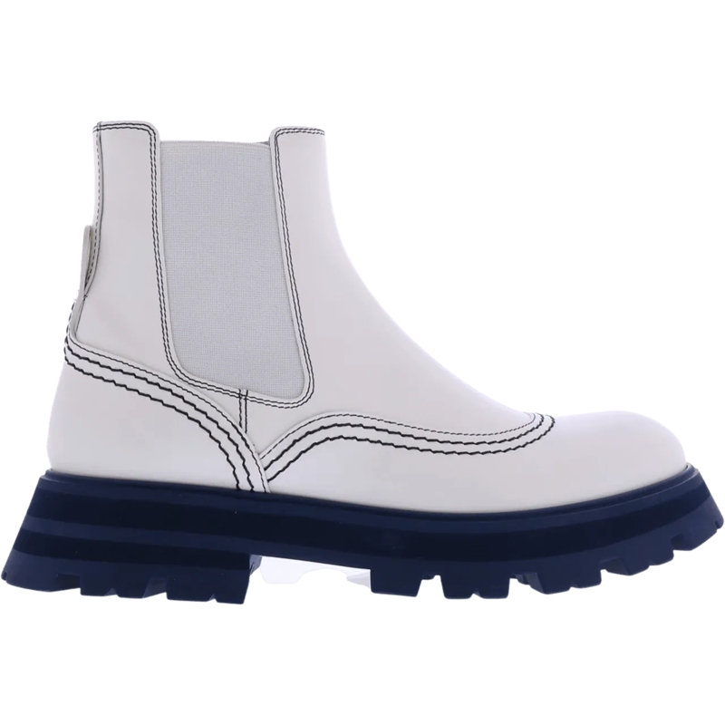 Alexander McQueen Laarzen Dames Chelsea Boot Wander Wit/Blauw weiß