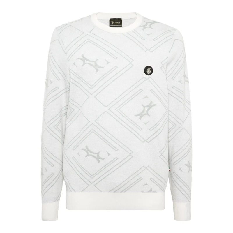 BILLIONAIRE  Pullover Rundhalsausschnitt Ls Love weiss