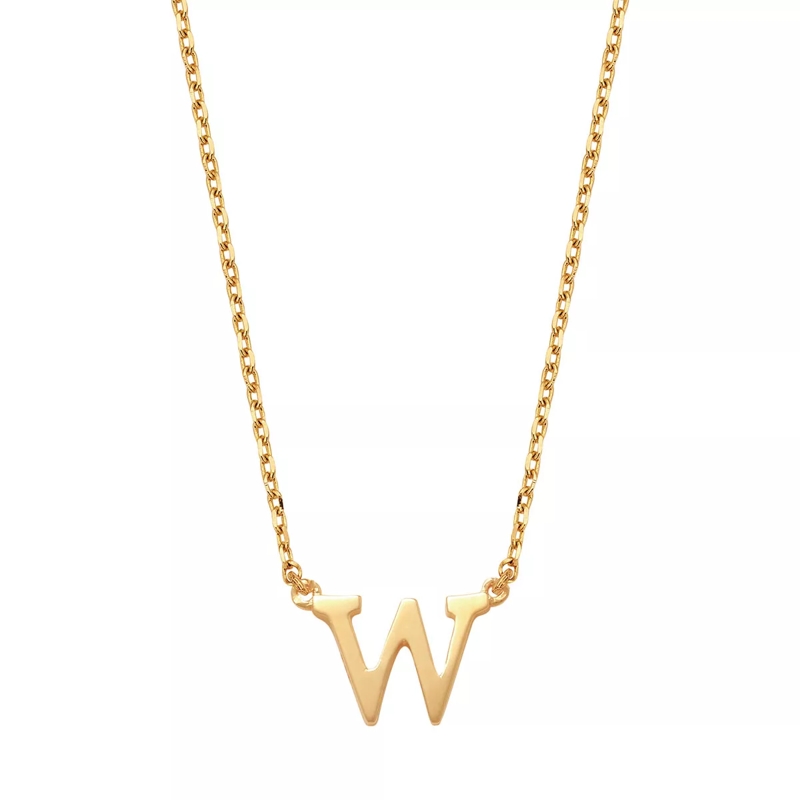 Isabel Bernard Collier moyen Le Marais Chloé 14 Karat Initial Necklace Letter W Gold