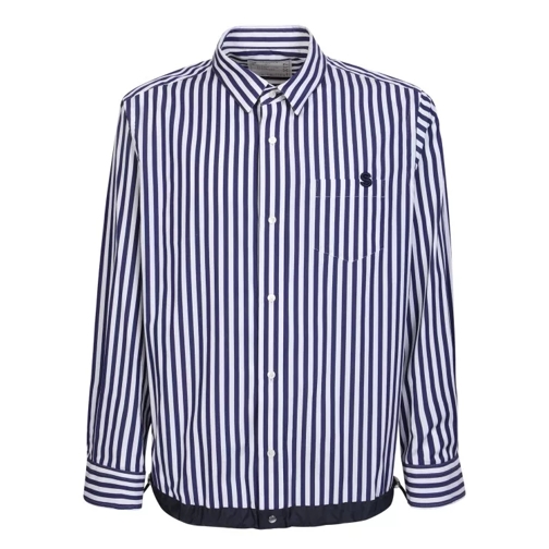 Sacai Blue Striped Shirt Blue 