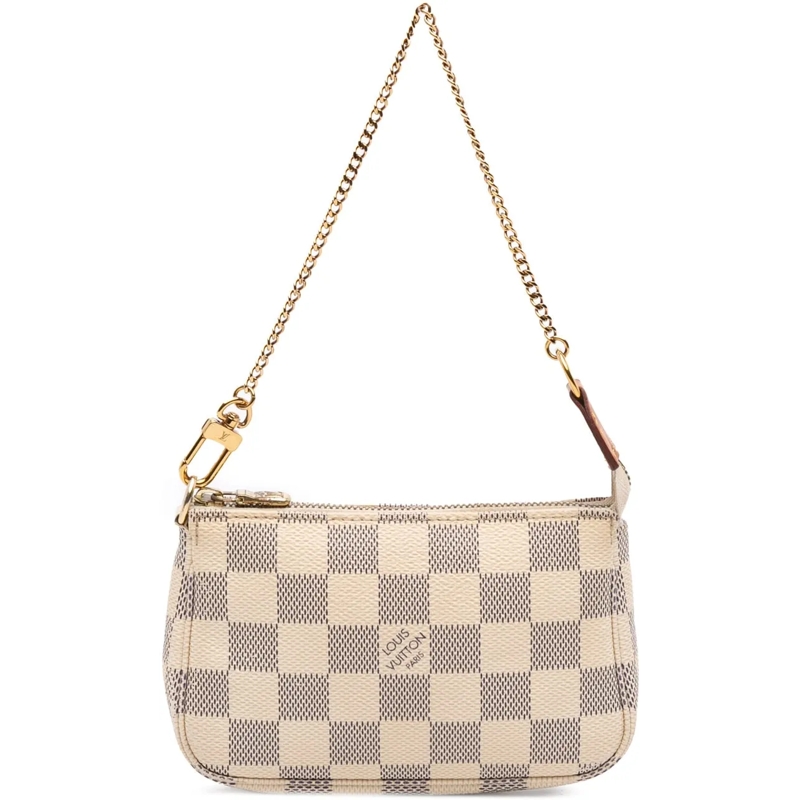Louis Vuitton Fourre-tout Damier Azur Mini Pochette Accessoires weiß