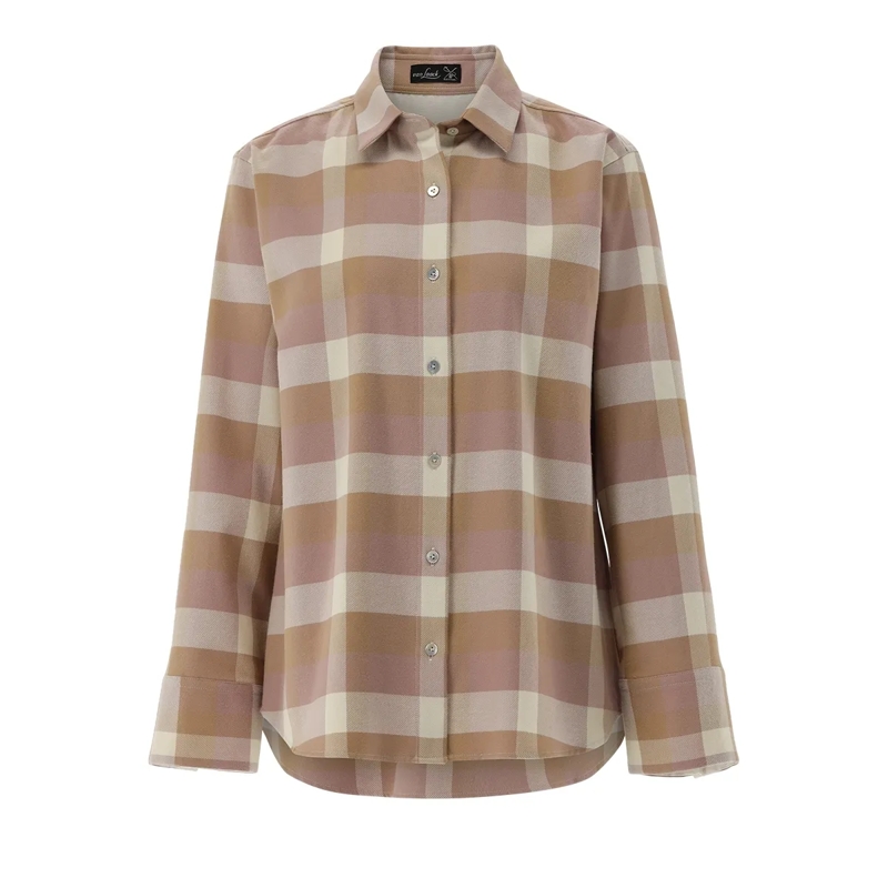 VAN LAACK Bluse Bluse Modern Fit Karo braun