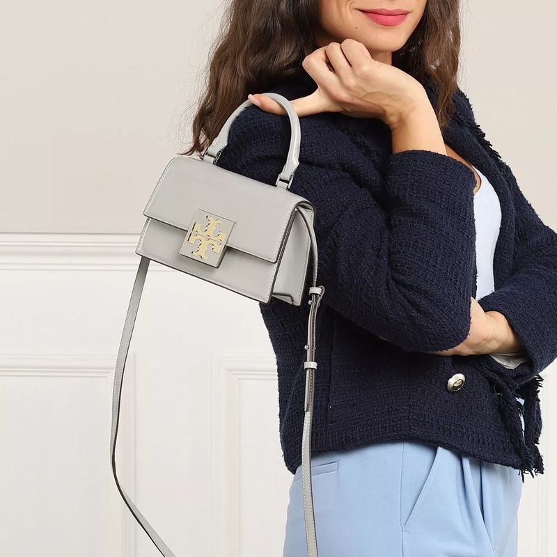 Tory Burch Satchel Trend Spazzolato Mini Top-Handle Bag Cloud Gray(Image 2)