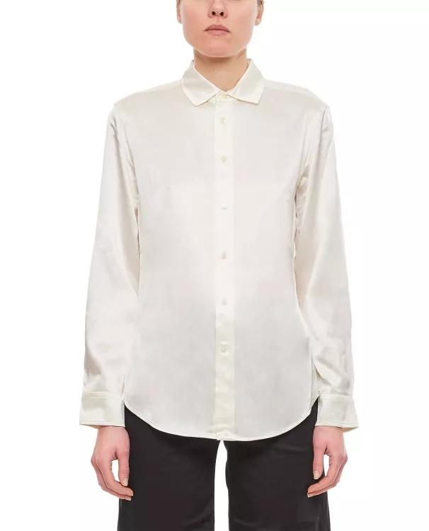 Polo Ralph Lauren - Long Sleeve Button Front Silk Shirt - Größe 10 - white