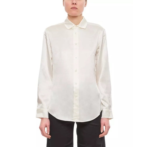 Polo Ralph Lauren Long Sleeve Button Front Silk Shirt White 