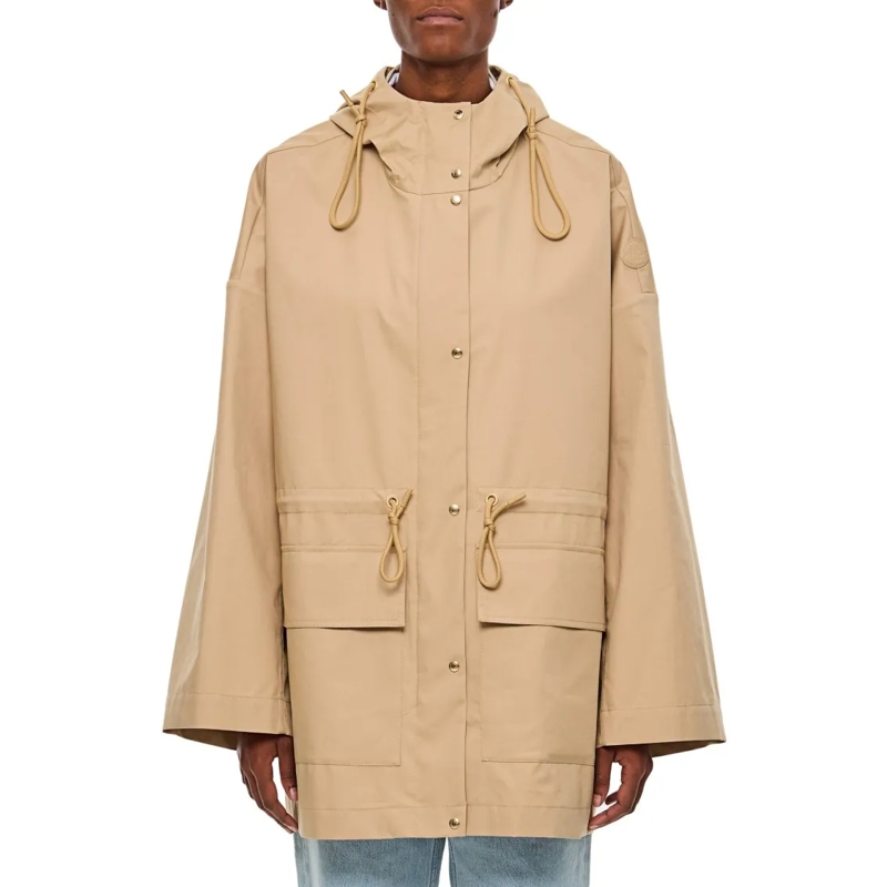 Moncler Parka Gaillon Hooded Parka In Cotton Neutrals