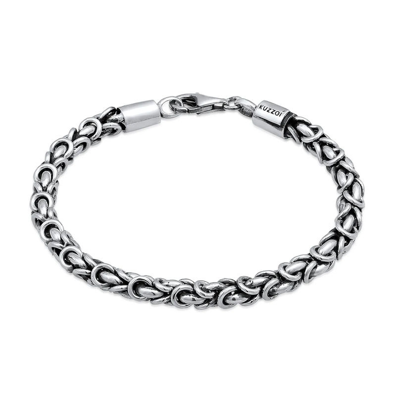 Kuzzoi Armband Armband Königskette Klassik 925 Silber grau