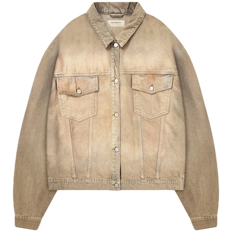 RETERNITY Daunenjacke Giacca Essential Denim Sand Wash mehrfarbig