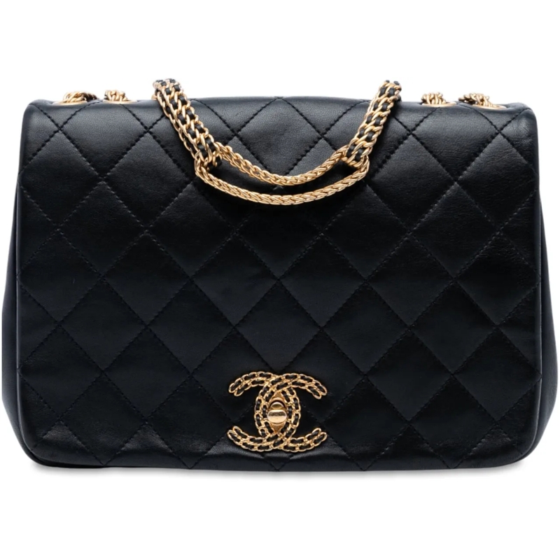 Chanel Sac à bandoulière Quilted Lambskin On And On Chain Flap schwarz