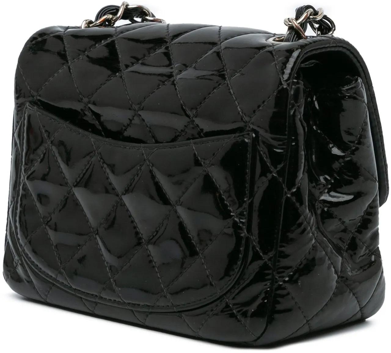 Thumbnail - Chanel Hobo Bags - Mini Square Classic Patent Single Flap - Gr. unisize - in Schwarz - für Damen