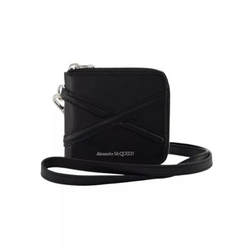 Alexander McQueen Zip Around Billfold Wallet  - Black - Leather Black Portafoglio con cerniera