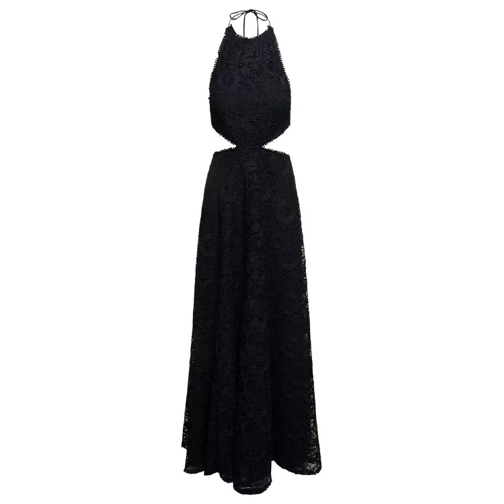 Sabina Musayev Doro' Long Black Dress With Cut-Out And Halter Nec Black 