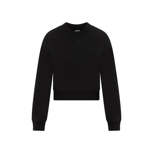 Jacquemus Le Sweatshirt Gros Grain In Black Cotton Black Camicie