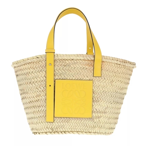 Loewe Basket Bag Palm Leaf Calfskin Yellow Korbtasche