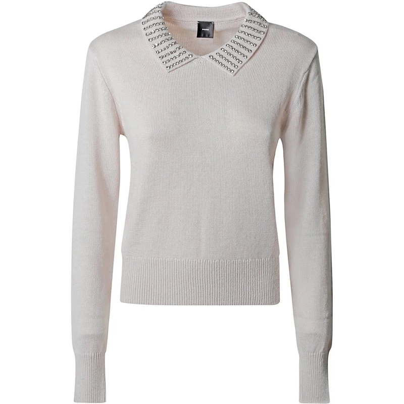 Pinko  Ventotene Polo Neck Sweater Grey grau