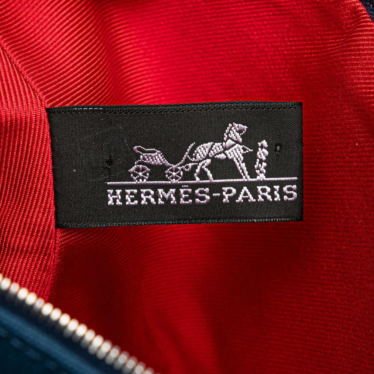 Thumbnail - Hermès Kosmetiktaschen - Mini Toile Palmyre Pouch - Gr. unisize - in Blau - für Damen