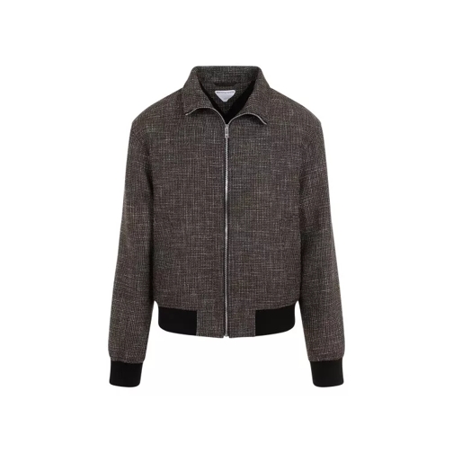 Bottega Veneta Black Charcoal Wool Blouson Jacket Black 