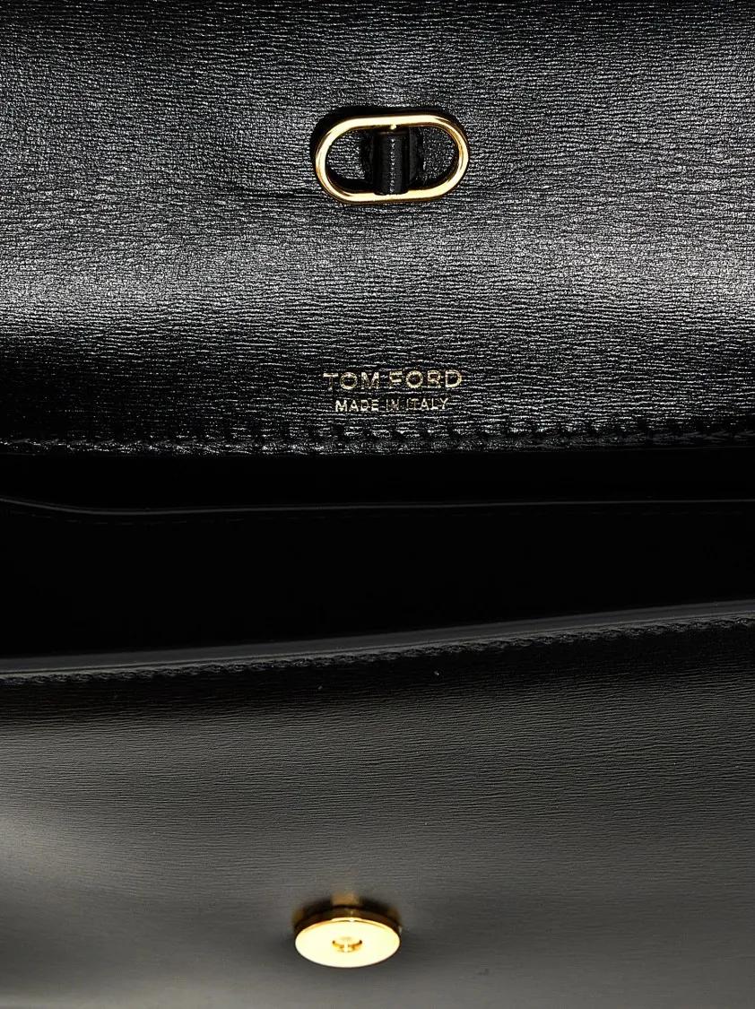 Tom Ford Hobo bags Small Leather Crossbody Bag in zwart