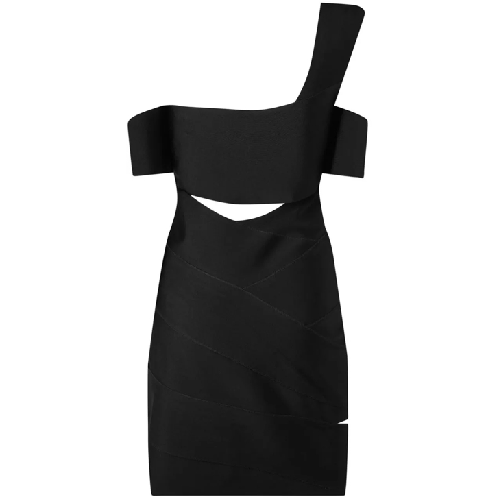 Alexander McQueen Cut-Out One-Shoulder Mini Dressドレス Alexander McQueen Cut-out One-shoulder Mini Dress schwarz