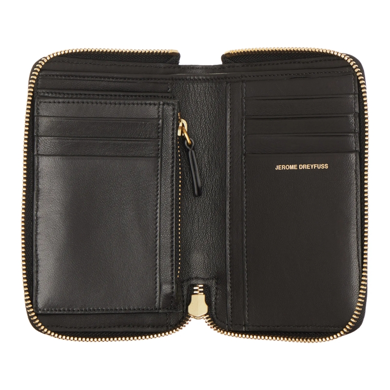 Jerome Dreyfuss Portemonnaie mit Zip-Around-Reißverschluss Julien Imprime Croco Noir(Image 5)