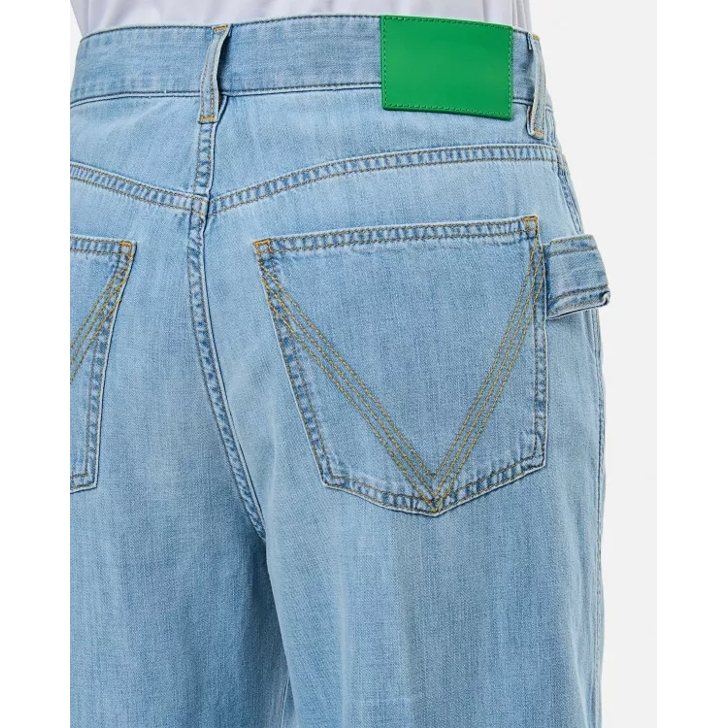 Bottega Veneta Bleached Light Wide Leg Denim Pants Blue | Jeans