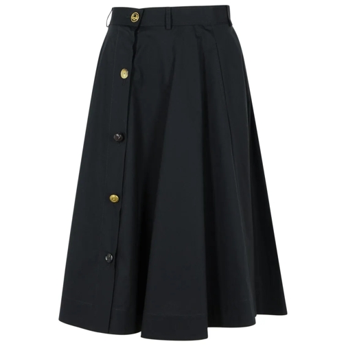 Moschino Midi-Röcke Flared Black Cotton Skirt Black