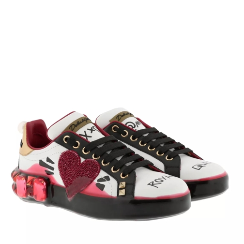 Dolce&Gabbana Portofino Sneaker Leather White/Red/Rose Low-Top Sneaker