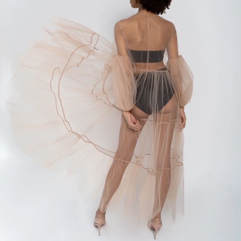 Helene Galwas Maxikleid Netzkleid ALENA nude(Image 3)