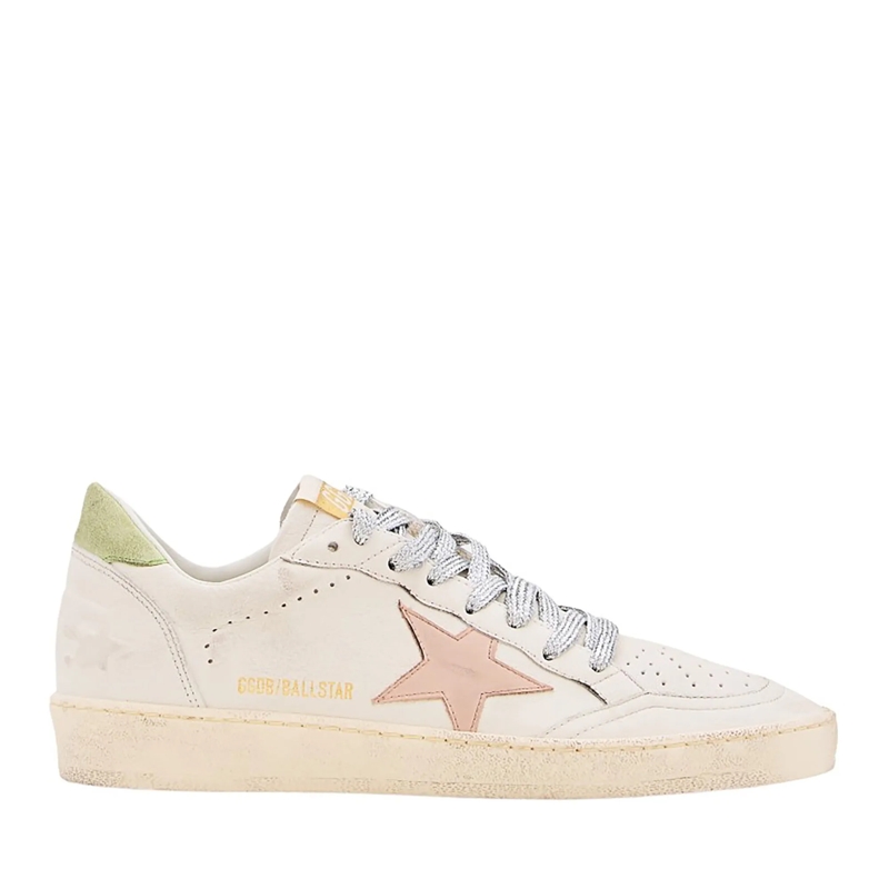 Golden Goose Schnürschuhe White Ballstar Sneakers With Pink Star White