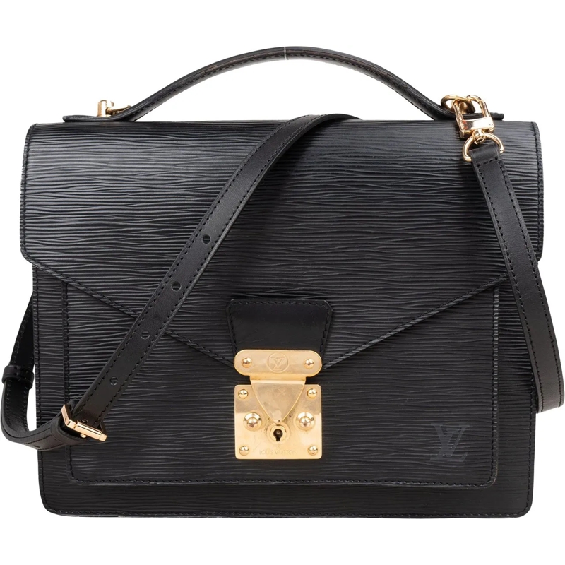 Louis Vuitton Tote Louis Vuitton Noir Epi Leather Monceau Handbag schwarz